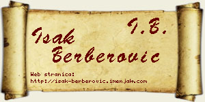 Isak Berberović vizit kartica